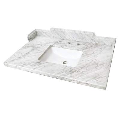 Kingston Brass Pemberton 36-Inch Carrara Marble Vanity Sink Top