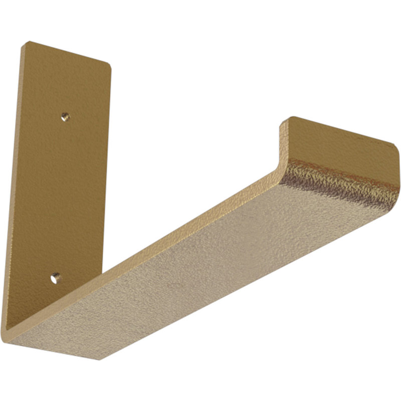 2"W x 10"D x 6 1/2"H Steel Hanging Shelf Bracket, Hammered Gold, Hammered Gold, 5" H x 2" W x 10" D