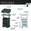Techni Mobili Sit-To-Stand Rolling Adjustable Laptop Cart With Storage (Not Include Stools)-1992477624
