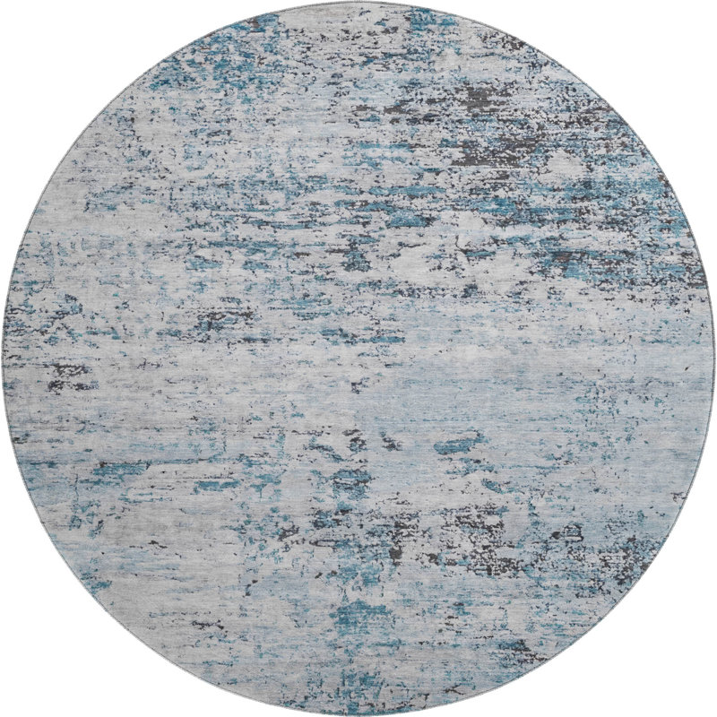 Premium Machine Washable Lubbers AMF1723 Modern Rug, Round 8'