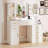 51" White 6-drawer Vanity Desk With 2 Cabinet Doors, Modern Makeup Vanity with LED Lights For Bedroom-446102978