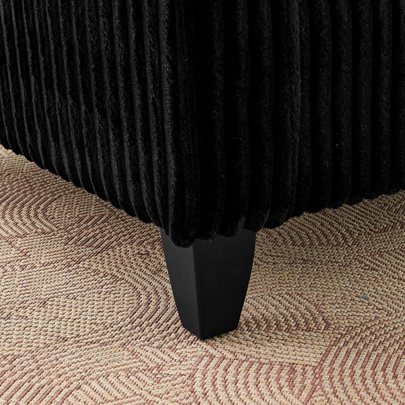 Fauteuil Lazy, fauteuil confortable pour une personne, avec dossier et coussin de siège moelleux, avec accoudoirs des deux côtés, convenant au salon et à la chambre à coucher - noir