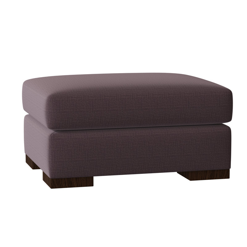 Branam Upholstered Ottoman, Marlow Plum, Walnut