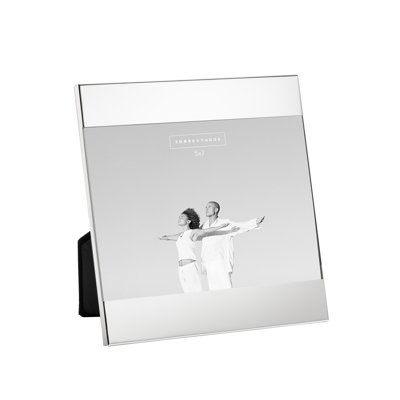 Cadre photo simple en métal avec miroir en argent