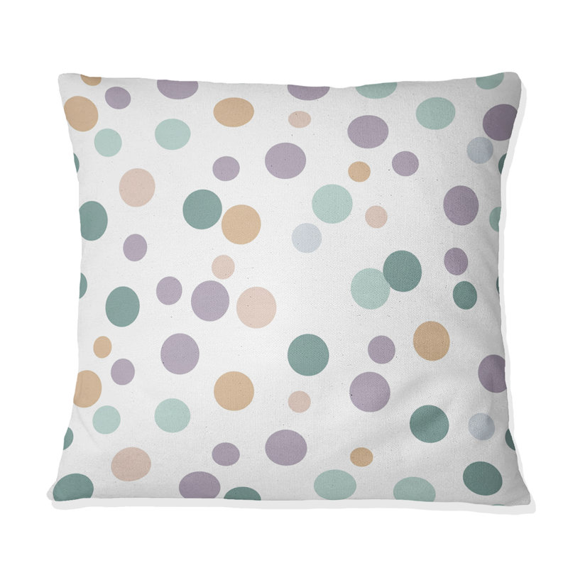 Coussin décoratif vert et mauve, H 16 po x l 16 po