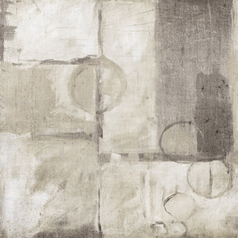 «Blue Water I Neutral» par Mike Schick - peinture sur toile tendue, H 20 po x l 20 po, Non, Toile avec cadre doré