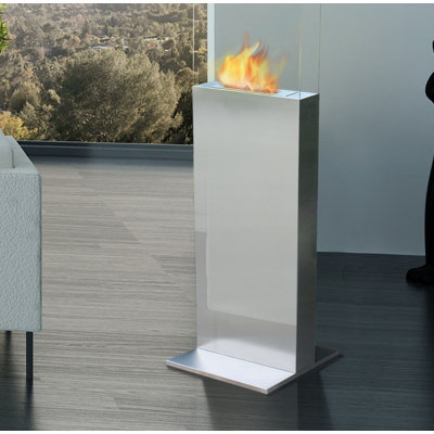 Aspasia  Belfry Heating 45cm W Silver Fireplace