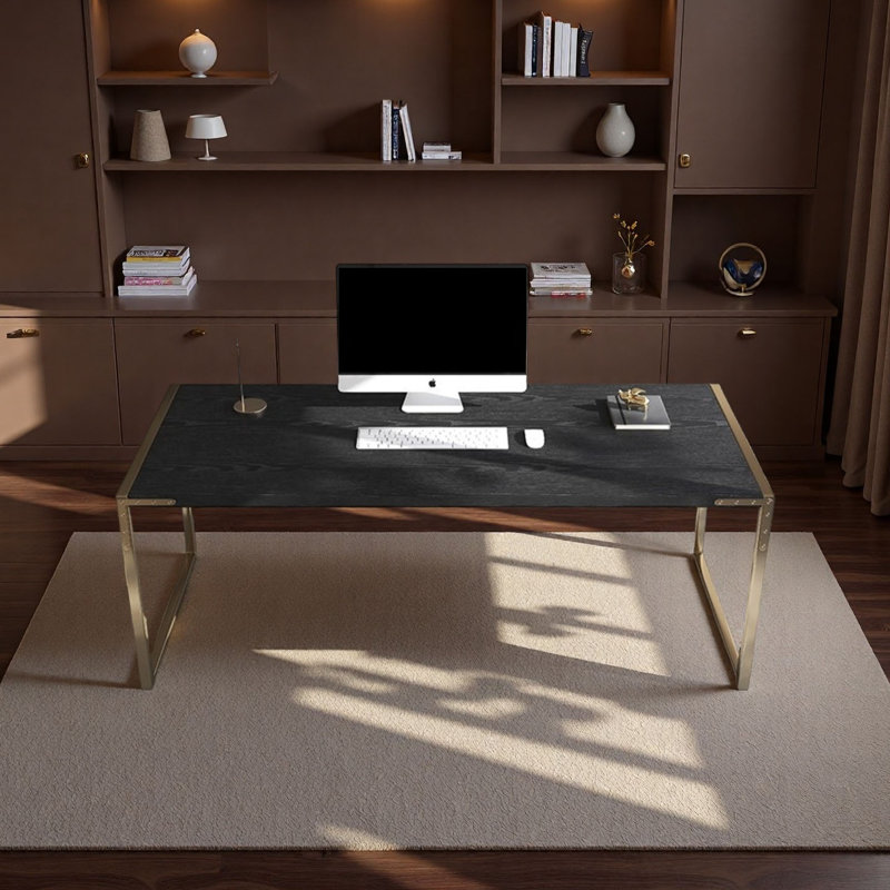 Bureau en bois massif Nordic Minimalist, H 29,5 po x l 63 po x P 27,6 po