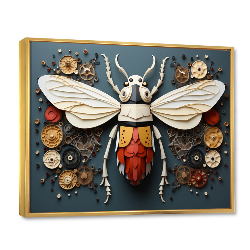 Insectes, insectes, petites merveilles I, Cadre flottant doré, H 16 po x l 32 po x P 1 po