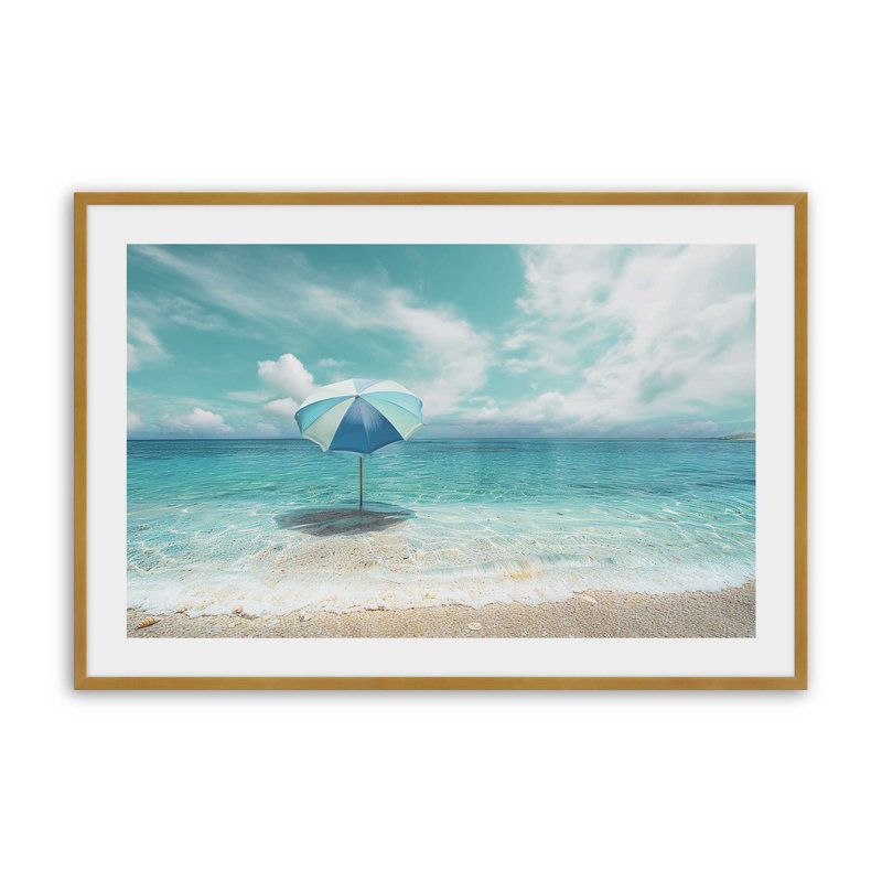 «Solitude in Aqua», reproduction d'art, Or poli, H 9,25 po x l 11,25 po