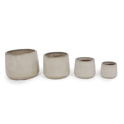 4 pots de fleurs en céramique, pot de fleurs moderne