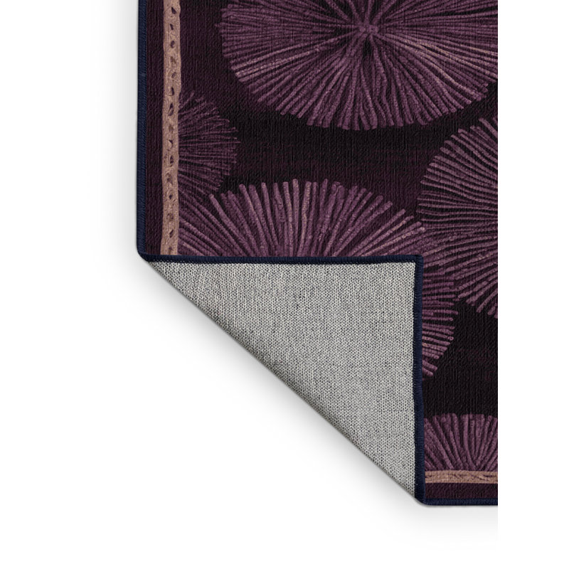 Tapis mauve lavable à la machine, Carré 4 pi