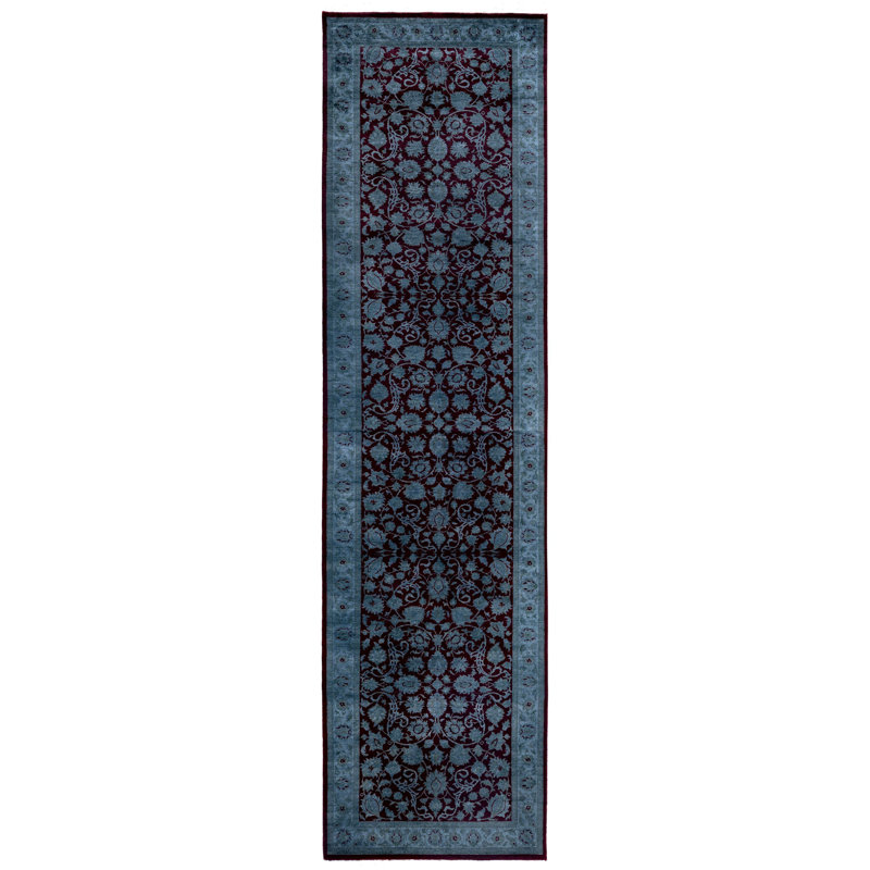 Overdyed One-of-a-Kind 2' 7" X 10' 2" Hand Knotted Area Rug