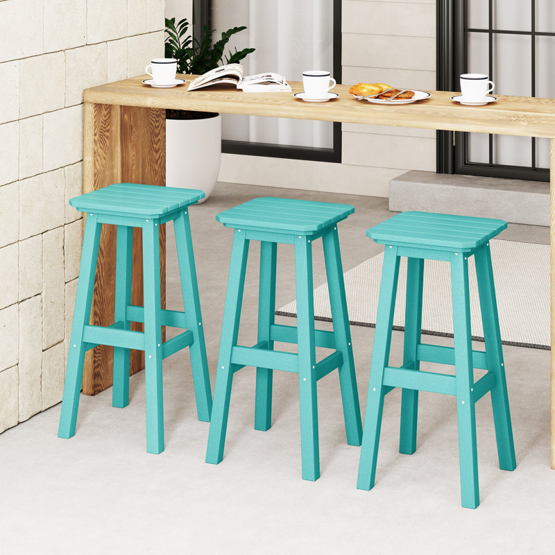 Laguna 29" Square Bar Stool, Teal