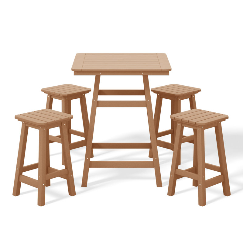 Laguna 5-Piece Square Counter Set, Brown
