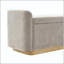 Banc de rangement 49 po en chenille avec charnière de sécurité, base en métal doré et structure en bois-133331875-133331878