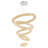 D40''x H150'' 5 Ring Crystal Chandelier Sliver Spiral Chandelier Led Dimmable 2700k-6000k