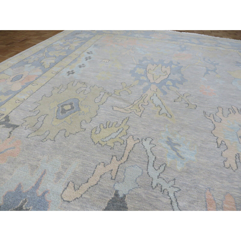 Tapis unique gris de 10 pi x 13 pi 8 po
