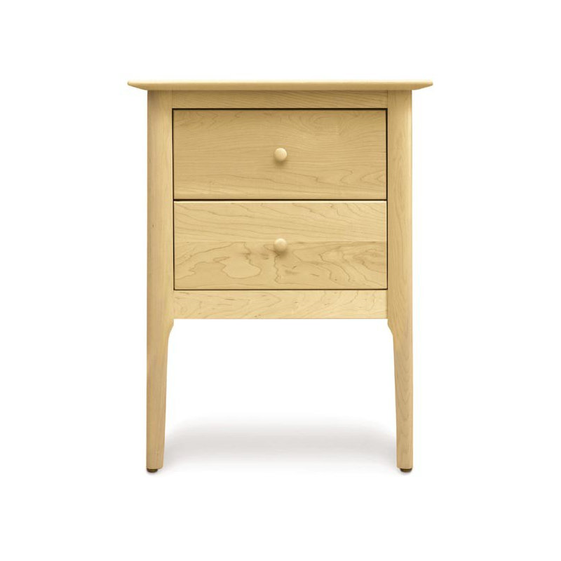 Sarah 2 - Drawer Solid Wood Nightstand, 24", Natural Cherry