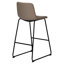 Chaise de bureau noire en métal avec assise confortable en similicuir taupe