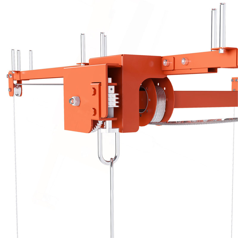 Support de rangement orange pour garage 3 x 6 pi pour plafonds hauts de 10 à 12 pi, fabrication entièrement en acier de 370 lb avec verrou de sécurité (installation requise, organisateur de garage robuste)