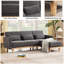 86.6'' 3-Level Adjustable Chenille Reversible L-Shaped Sectional-419267789