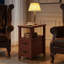 Table de bout avec station de charge, table de chevet et 2 tiroirs pour le salon, la chambre à coucher, noyer-656460394