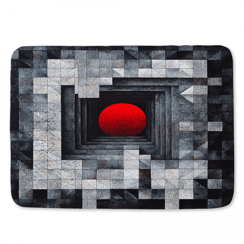 Tapis de salle de bain abstrait à motif optique de salle de bain Art Deco, L 24 po x l 17 po