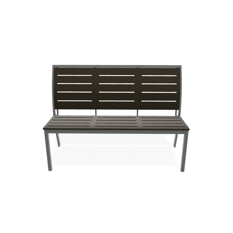 Banc de parc empilable aluminium Bazza, Graphite texturé, Bois de plage P40
