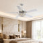 Ventilateur de plafond 52 "en cristal Fandelier avec lumière, ventilateur de lustre moderne avec moteur à courant continu réversible et télécommande pour la salle à manger de la chambre à coucher