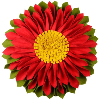 Appliqued Throw Pillow 3D Sunflower Accent Pillow Cover & Insert