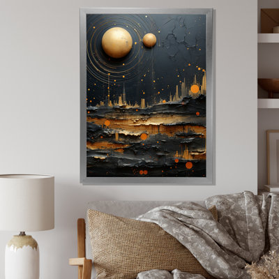 Jaune et noir Neptune Saturns Sonata I Neptune Saturns Sonata I, reproduction d'art sur toile
