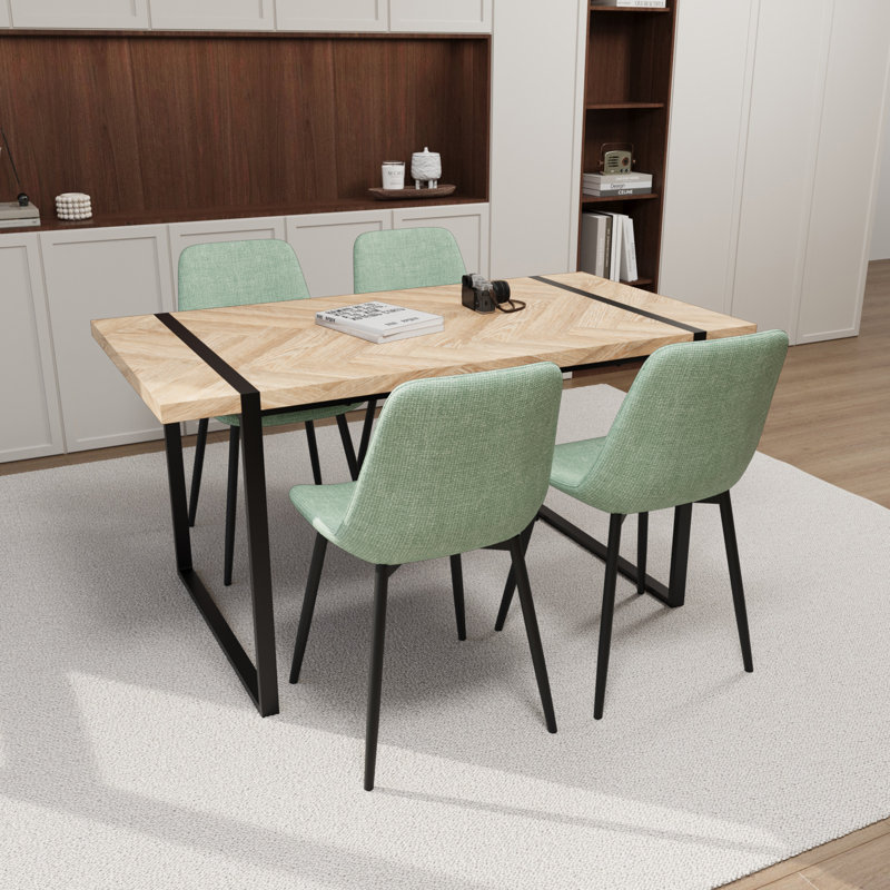 Ensemble de table à manger moderne 5 pièces, bois aggloméré, style industriel pour la cuisine