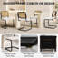 Ensemble de 2 chaises de salle à manger de style Mid-Century modernes en velours avec dossier naturel, beige