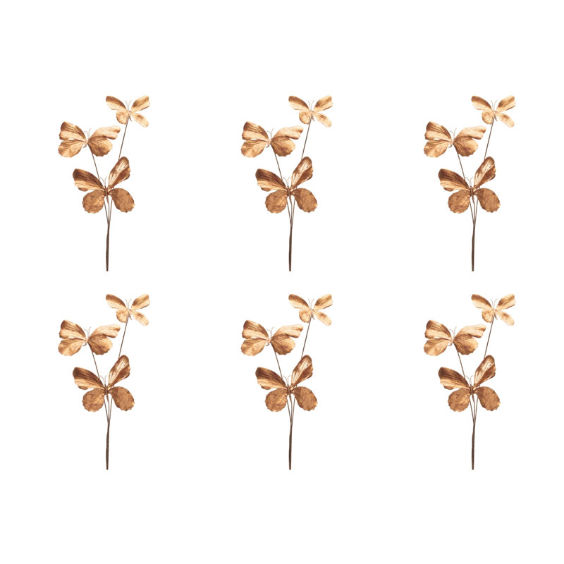 Jet métallique papillon (ensemble de 6), Doré