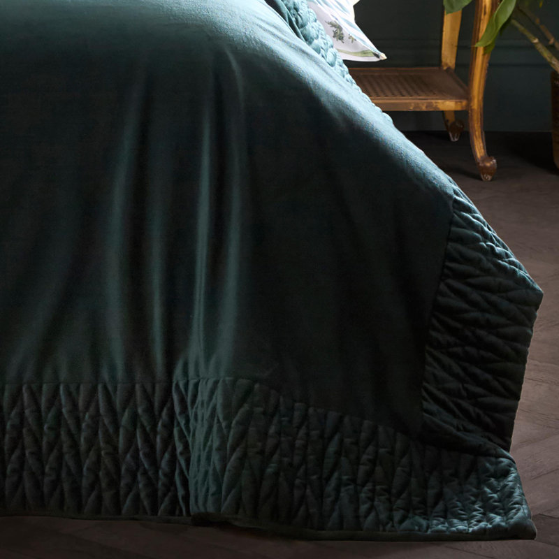 Laurence Llewelyn-Bowen Siena Bedspread Spice, Bottle Green