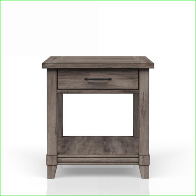 Table basse de salon rustique gris avec ports de charge USB & amp; Tiroir de rangement, peu encombrant