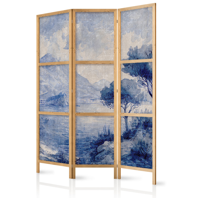 171cm H Solid Wood Folding Room Divider, 171cm H x 135cm W x 1.2cm D
