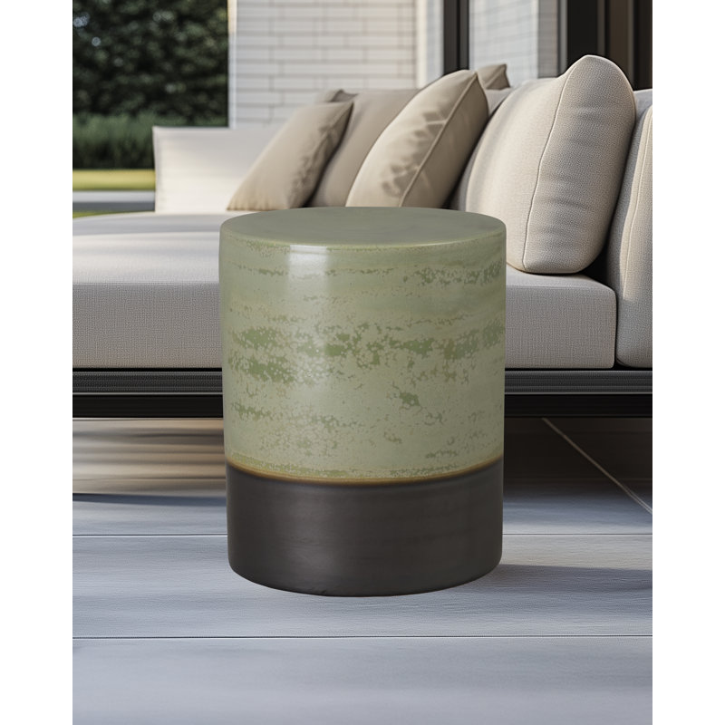 Tabouret d'appoint Moyrin, Vert moucheté