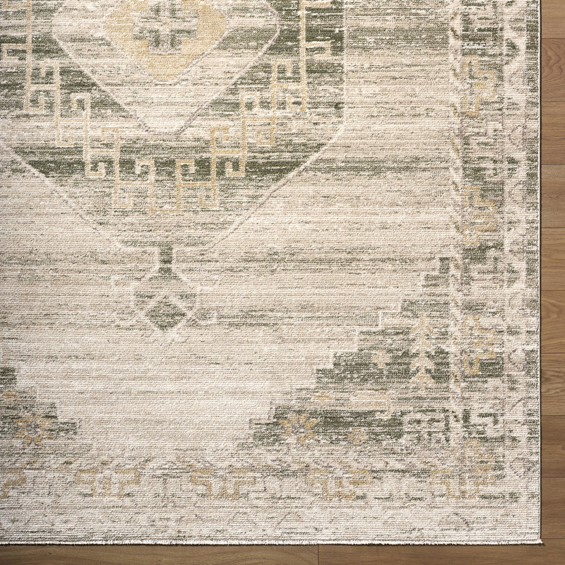 Moroccan Area Rug, Rectangle 152 x 225 cm, Light Grey/Off-White/Olive/Tan/Taupe