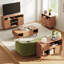 100cm Sideboard Storage Cabinet, 2 Door Wooden Buffet with Ribbed Texture-920011331