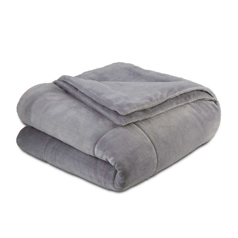 Vellux PlushLux Filled Blanket, Full/Queen, Gray