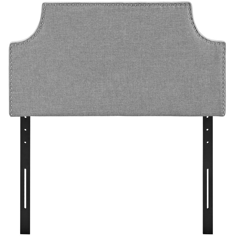 Tête de lit double en vinyle Laura, Simple, Light Grey Velvet