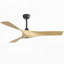 Ventilateur de plafond moderne de 52 pouces avec 3 pales en ABS, télécommande et moteur à courant continu réversible pour le salon-1123348470-1123348468