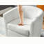 Fauteuil d'appoint en velours côtelé de 26,38 po de largeur avec repose-pieds-814757538