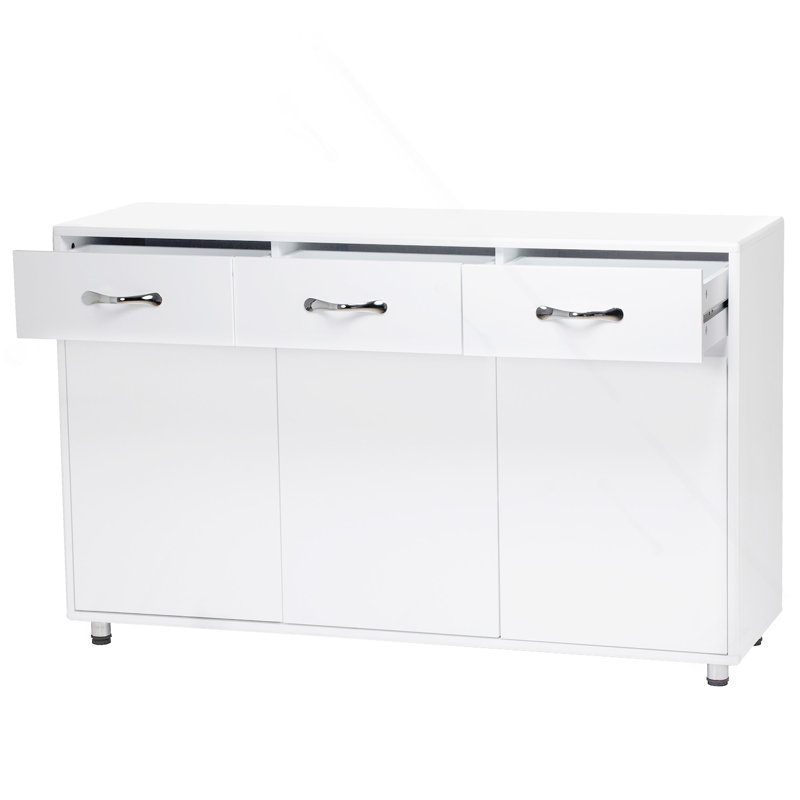 Three Doors Side Table-White