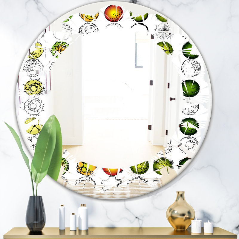 Miroir mural Leaves, H 24 po x l 24 po
