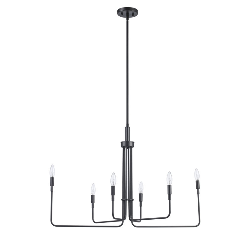 Lustre chandelier 6 lumières Tullis Juniper, Noir