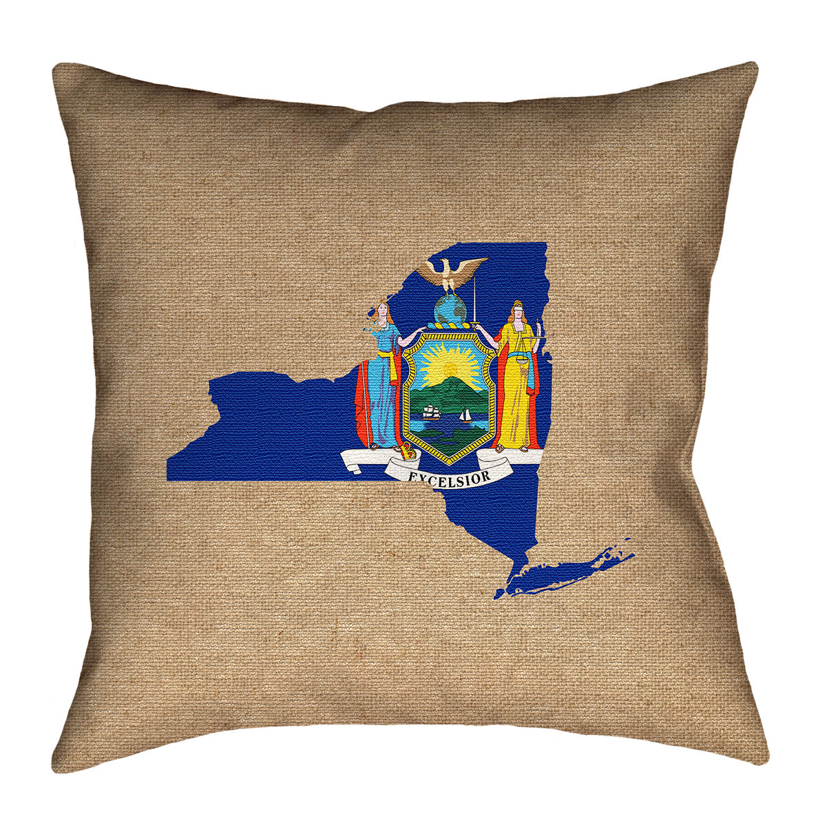 ArtVerse New York Flag Pillow in , No UV/Waterproof/Mildew Proof/Throw