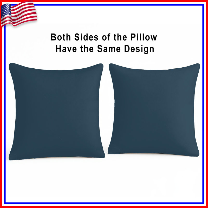 Solid Blue Background Double Sided Throw Pillows, 20 x 20 inches